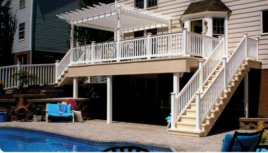 Vinyl Decking and Railings around pool